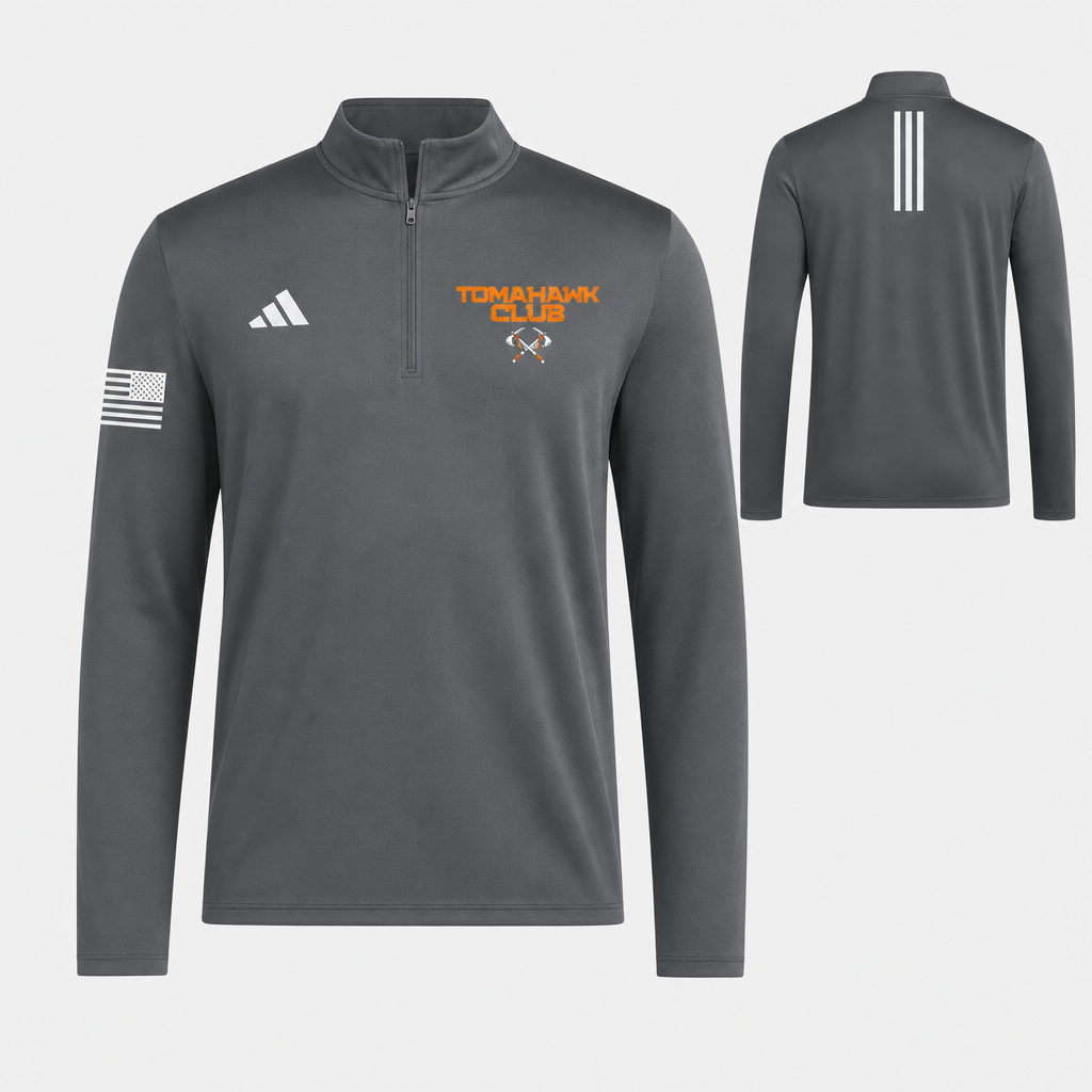 Team Grey Four 3 Stripe 1/4 Zip